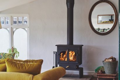 The log burner at Heron House, Peak District