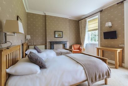 A bedroom at Plas Efailnewydd, Llyn Peninsula