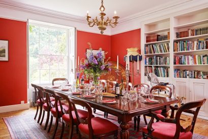 The dining room at Georgian House, Devon