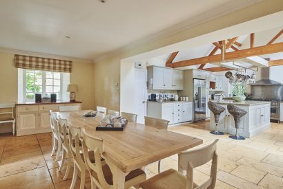 The kitchen and dining room at Tennyson House, Cotswolds