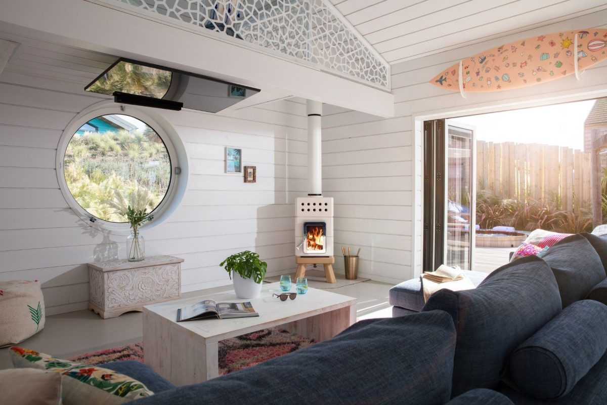 The living room at Gwithian, Cornwall