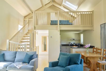 The living room at Dart Cottage, Devon