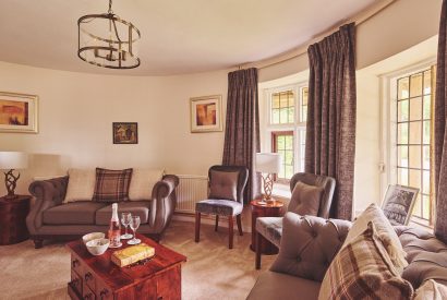 The living room at The Round, Devon