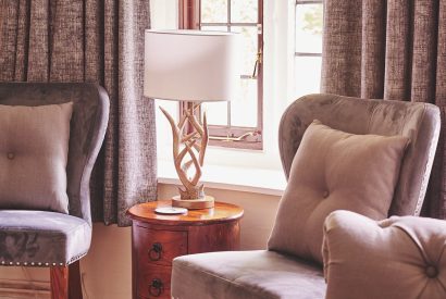 The living room at The Round, Devon