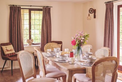 The dining room at The Round, Devon