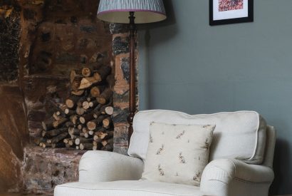 The living room at Holwell Farmhouse, Devon