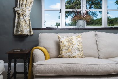 The sofa at Holwell Farmhouse, Devon