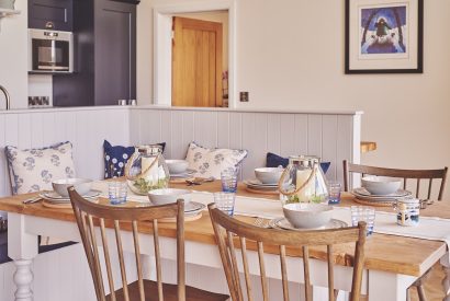 The dining table at Upper Tumble Cottage, Shropshire Hills