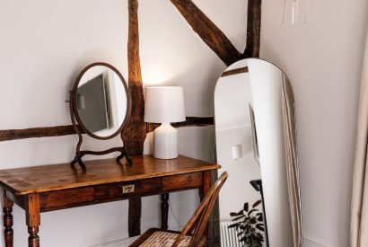 A dressing table at The Farmstay, Hampshire