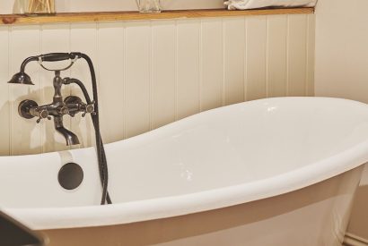 A free standing bath at Farmstay Retreat, Hampshire