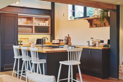 The kitchen at Farmstay Retreat, Hampshire