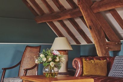 The coffee table in the living room at Hay Bale Cottage, Worcestershire