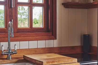 The kitchen at The Hangout Hut, Worcestershire 