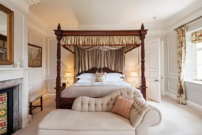 A double bedroom at Cornish Castle, Cornwall