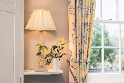 Bedroom details at at Cornish Castle, Cornwall