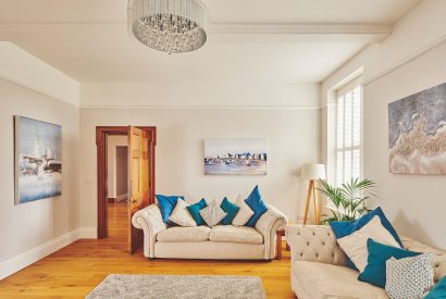 The living room at Oakfield, Somerset