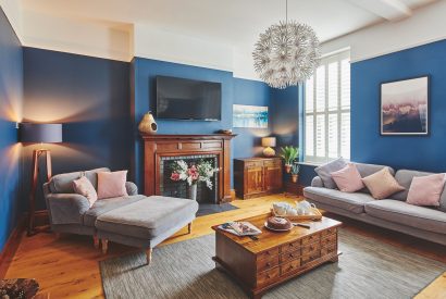 The living room at Oakfield, Somerset