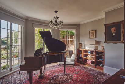 The grand piano at Roupel Estate, Devon