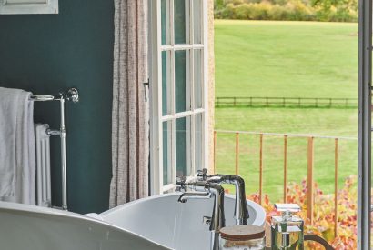 A free standing bath at Roupel Estate, Devon