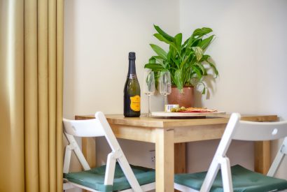 The dining table at Grindle Cottage, Devon