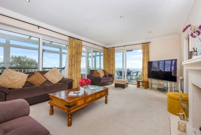 The living room at Seahaven, Devon