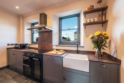 The kitchen at Padstone Farmhouse, Cornwall
