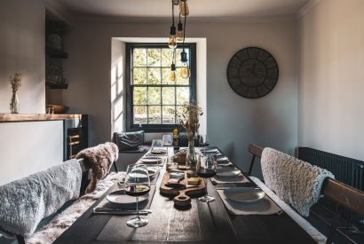 The dining room at Padstone Farmhouse, Cornwall