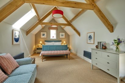 The bedroom at Haymaker Barn, Cotswolds