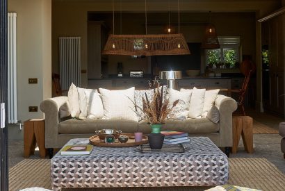 A sofa at Lakeside Manor, Cotswolds