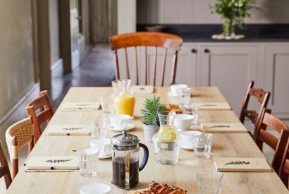 The dining table at Lakeside Manor, Cotswolds
