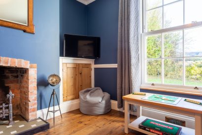 The living room at Millook View Farmhouse, Cornwall
