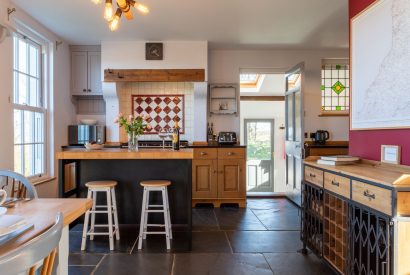 The kitchen at Millook View Farmhouse, Cornwall
