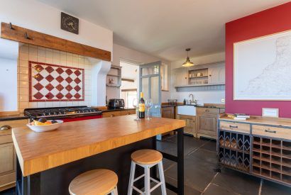 The kitchen at Millook View Farmhouse, Cornwall