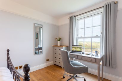 A desk at Millook View Farmhouse, Cornwall