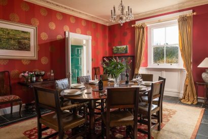 The dining room at Partridge House, Devon