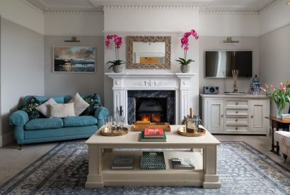 The living room at Partridge House, Devon