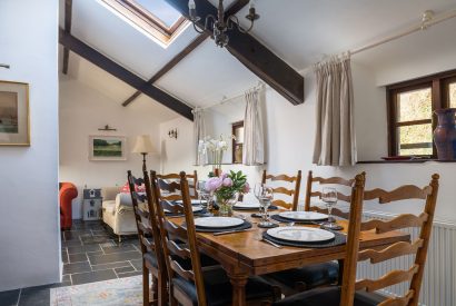 The dining room at Partridge House, Devon