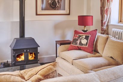 The log burner at Jersey Barn, Chiltern Hills