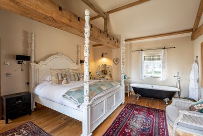 The bedroom at The Hideaway, Yorkshire