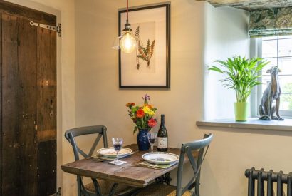 The dining room at Blossom Cottage, Somerset