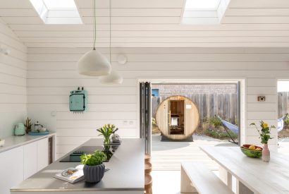 The living space at Woolf, Cornwall