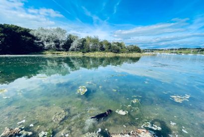 The waters edge overlooking the boats at Brickworks and Vines, Isle of Wight