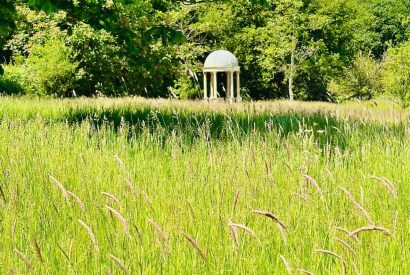 A temple in the gardens at Brickworks and Vines, Isle of Wight