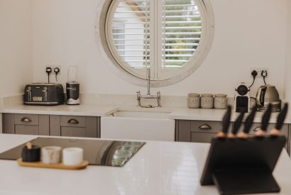 The kitchen island at Brickworks and Vines, Isle of Wight