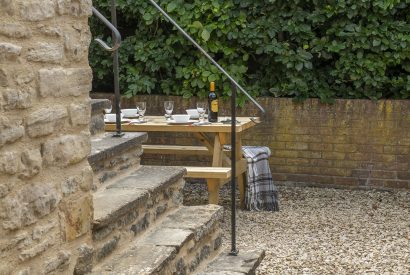 The outdoor courtyard at The Milking Parlour, Wiltshire 