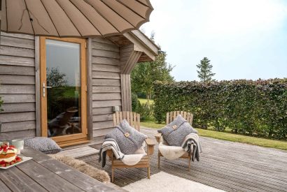 The outdoor patio at Fell Lodge, Lancashire
