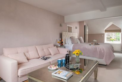 A double bedroom at Hedge Farmhouse, Buckinghamshire