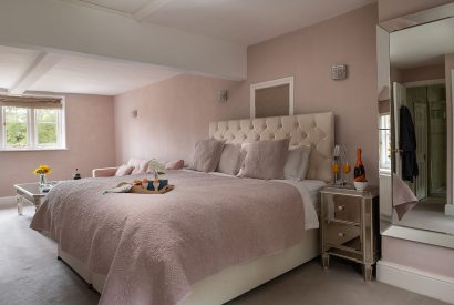 A double bedroom at Hedge Farmhouse, Buckinghamshire