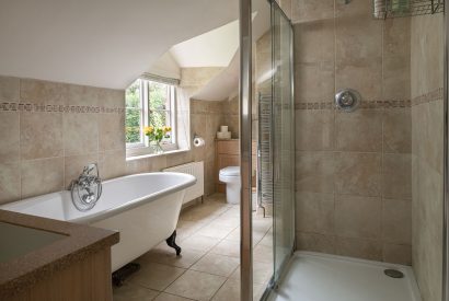 A bathroom at Hedge Farmhouse, Buckinghamshire