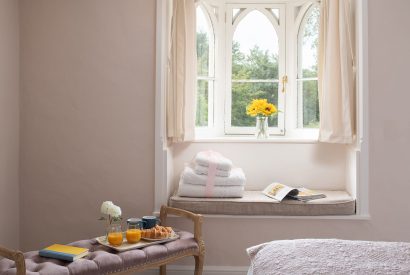A double bedroom at Hedge Farmhouse, Buckinghamshire